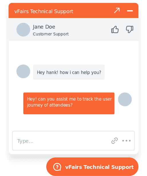 vFairs technical support - chat image