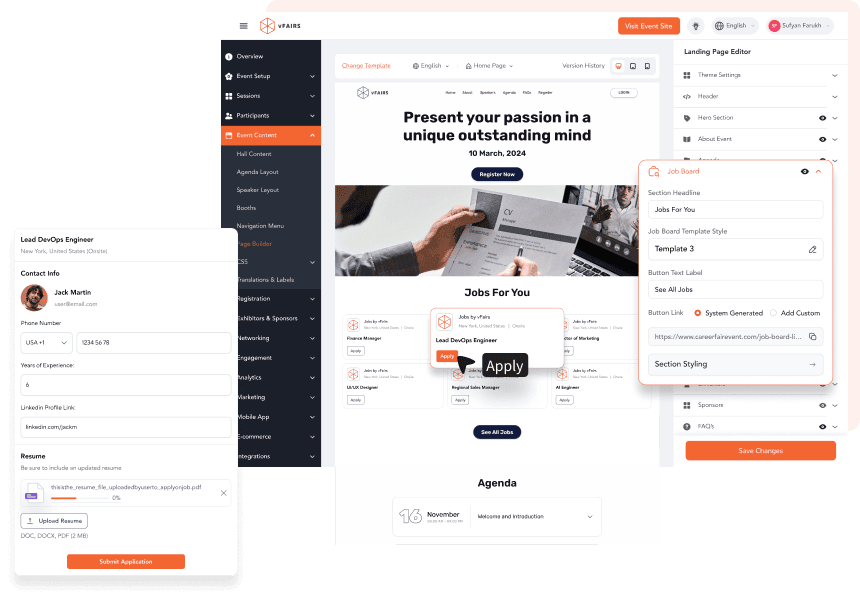 Build Custom Event Sites & Registration to Capture Resumes & Candidate Profiles.-min