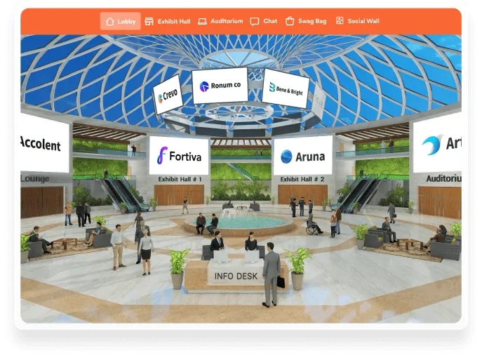 Event sponsors displayed in a virtual event