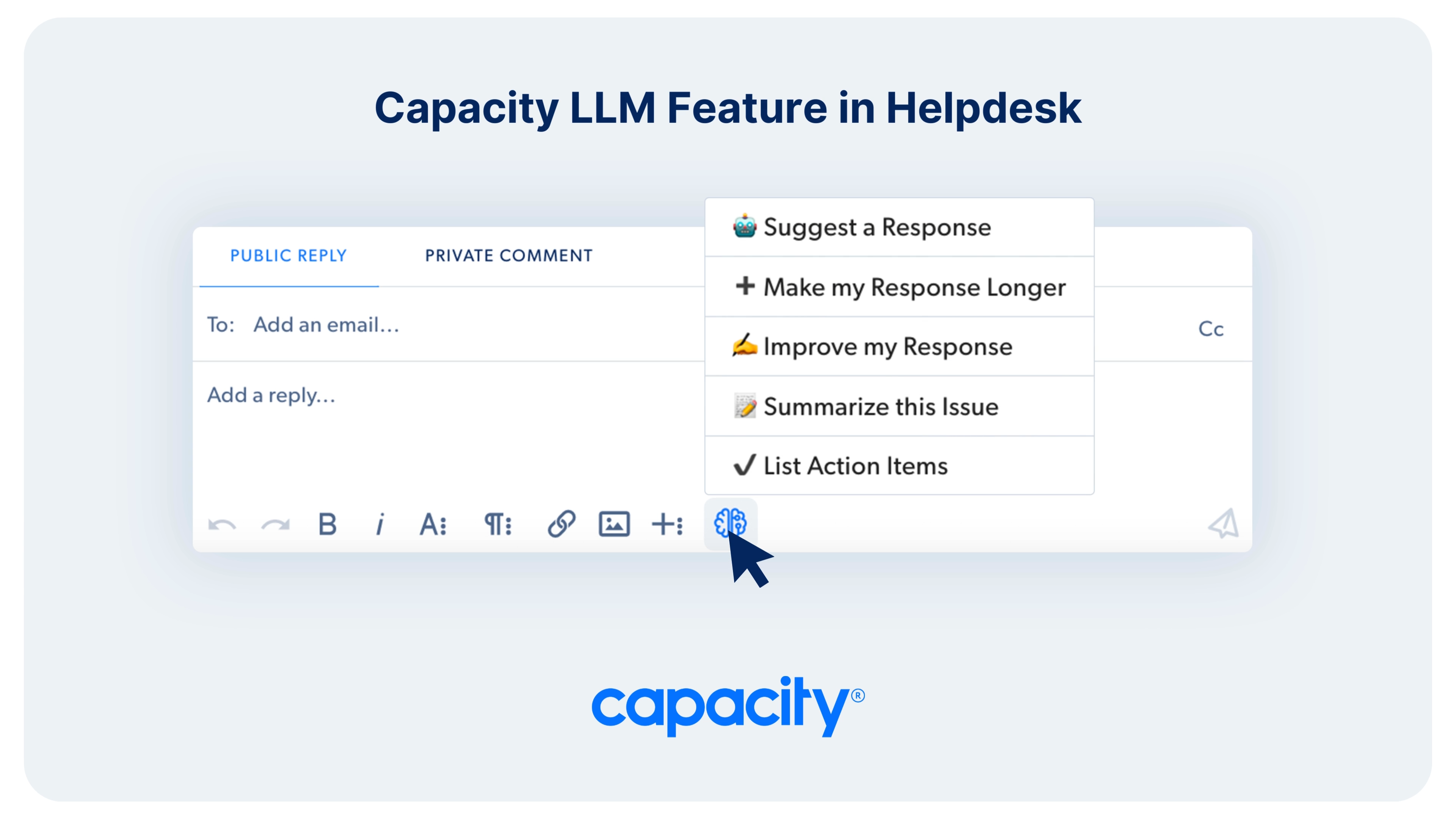 Capacity LLM feature in the helpdesk