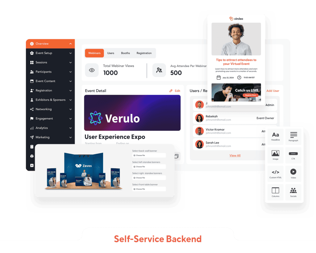 Self serve backend features by vFairs