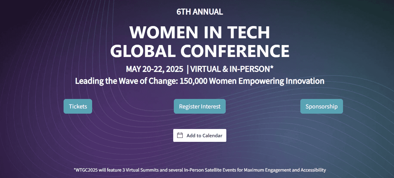 Source: Annual Women In Tech Global Conference